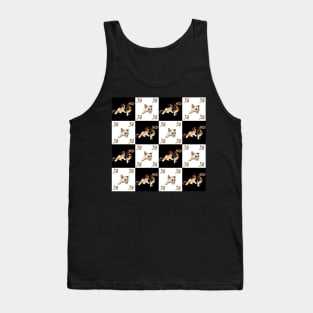 cat pattern on black and white square Tank Top